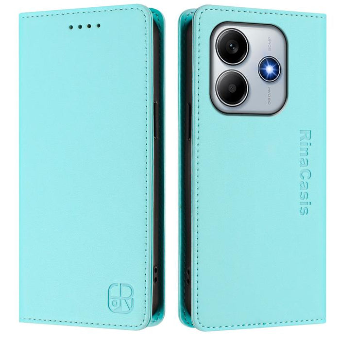 Estuche para teléfono de cuero con doble pliegue y succión magnética y RFID RC01, For Redmi Note 14 4G 163.25mm, For Redmi Note 14 5G, For Redmi 14C 4G / 14R 5G Global, For Redmi K70 Ultra 5G Global, For Redmi 13 5G / 4G Global                         ...