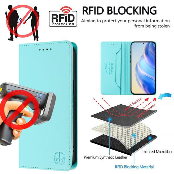 Estuche para teléfono de cuero con doble pliegue y succión magnética y RFID RC01, For Redmi Note 14 4G 163.25mm, For Redmi Note 14 5G, For Redmi 14C 4G / 14R 5G Global, For Redmi K70 Ultra 5G Global, For Redmi 13 5G / 4G Global                         ...
