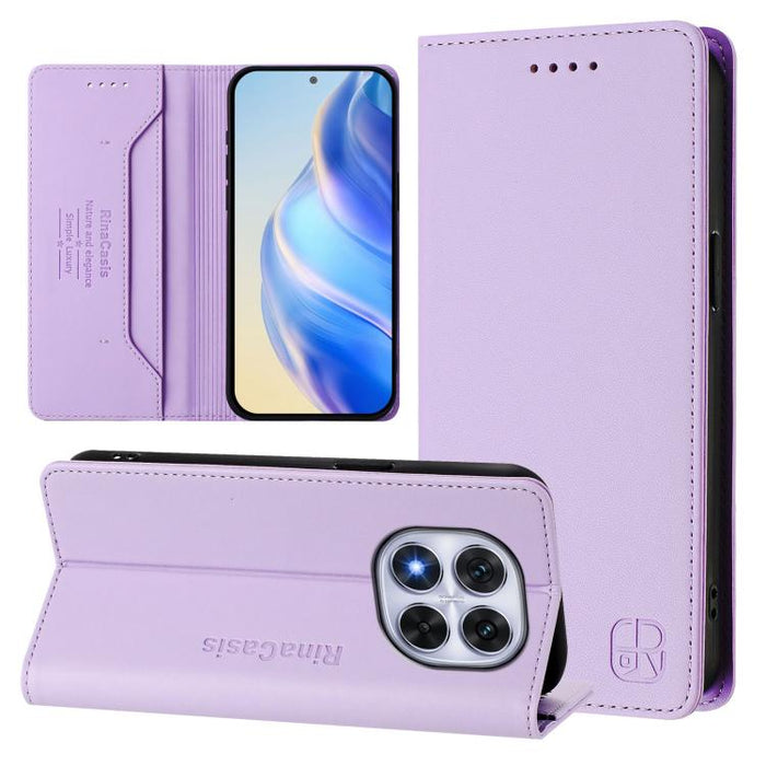 Estuche para teléfono de cuero con doble pliegue y succión magnética y RFID RC01, For Redmi A7 Pro 171mm / Poco C85x 5G, For Redmi 15a 5G Global, For Redmi Turbo 5 Max / Poco X8 Pro Max, For Redmi Turbo 5 Global / Poco X8 Pro 5G                        ...