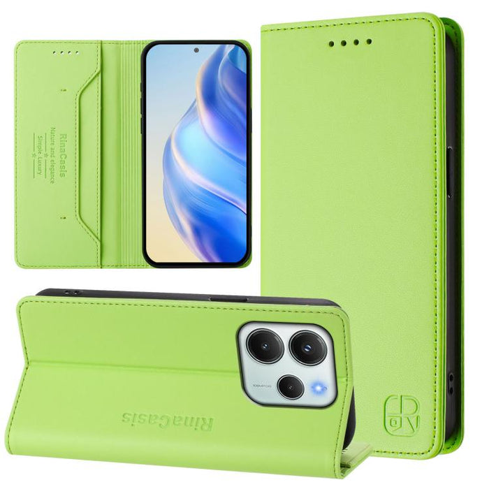 Estuche para teléfono de cuero con doble pliegue y succión magnética y RFID RC01, For Redmi A7 Pro 171mm / Poco C85x 5G, For Redmi 15a 5G Global, For Redmi Turbo 5 Max / Poco X8 Pro Max, For Redmi Turbo 5 Global / Poco X8 Pro 5G                        ...