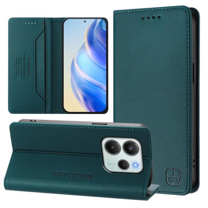 Estuche para teléfono de cuero con doble pliegue y succión magnética y RFID RC01, For Redmi A7 Pro 171mm / Poco C85x 5G, For Redmi 15a 5G Global, For Redmi Turbo 5 Max / Poco X8 Pro Max, For Redmi Turbo 5 Global / Poco X8 Pro 5G                        ...