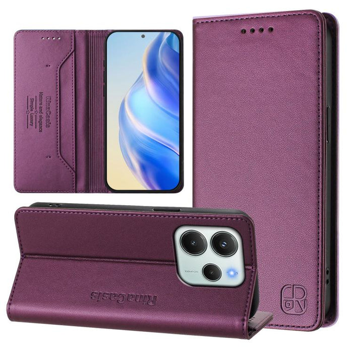 Estuche para teléfono de cuero con doble pliegue y succión magnética y RFID RC01, For Redmi A7 Pro 171mm / Poco C85x 5G, For Redmi 15a 5G Global, For Redmi Turbo 5 Max / Poco X8 Pro Max, For Redmi Turbo 5 Global / Poco X8 Pro 5G                        ...