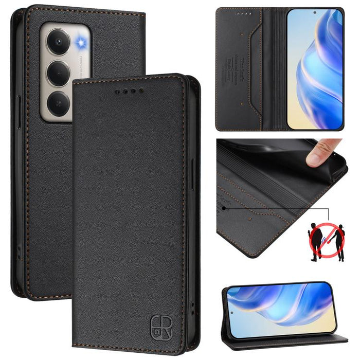 Estuche para teléfono de cuero con doble pliegue y succión magnética y RFID RC01, For Redmi A7 Pro 171mm / Poco C85x 5G, For Redmi 15a 5G Global, For Redmi Turbo 5 Max / Poco X8 Pro Max, For Redmi Turbo 5 Global / Poco X8 Pro 5G                        ...