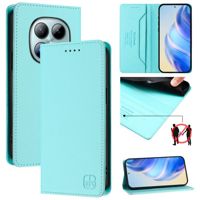 Estuche para teléfono de cuero con doble pliegue y succión magnética y RFID RC01, For Redmi A7 Pro 171mm / Poco C85x 5G, For Redmi 15a 5G Global, For Redmi Turbo 5 Max / Poco X8 Pro Max, For Redmi Turbo 5 Global / Poco X8 Pro 5G                        ...