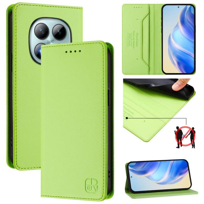 Estuche para teléfono de cuero con doble pliegue y succión magnética y RFID RC01, For Redmi A7 Pro 171mm / Poco C85x 5G, For Redmi 15a 5G Global, For Redmi Turbo 5 Max / Poco X8 Pro Max, For Redmi Turbo 5 Global / Poco X8 Pro 5G                        ...