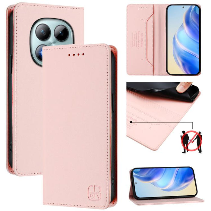 Estuche para teléfono de cuero con doble pliegue y succión magnética y RFID RC01, For Redmi A7 Pro 171mm / Poco C85x 5G, For Redmi 15a 5G Global, For Redmi Turbo 5 Max / Poco X8 Pro Max, For Redmi Turbo 5 Global / Poco X8 Pro 5G                        ...