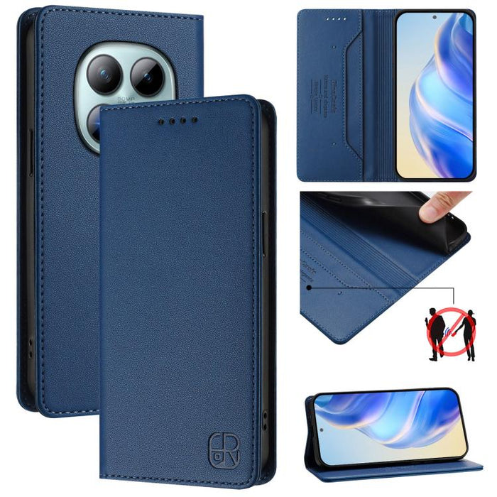 Estuche para teléfono de cuero con doble pliegue y succión magnética y RFID RC01, For Redmi A7 Pro 171mm / Poco C85x 5G, For Redmi 15a 5G Global, For Redmi Turbo 5 Max / Poco X8 Pro Max, For Redmi Turbo 5 Global / Poco X8 Pro 5G                        ...