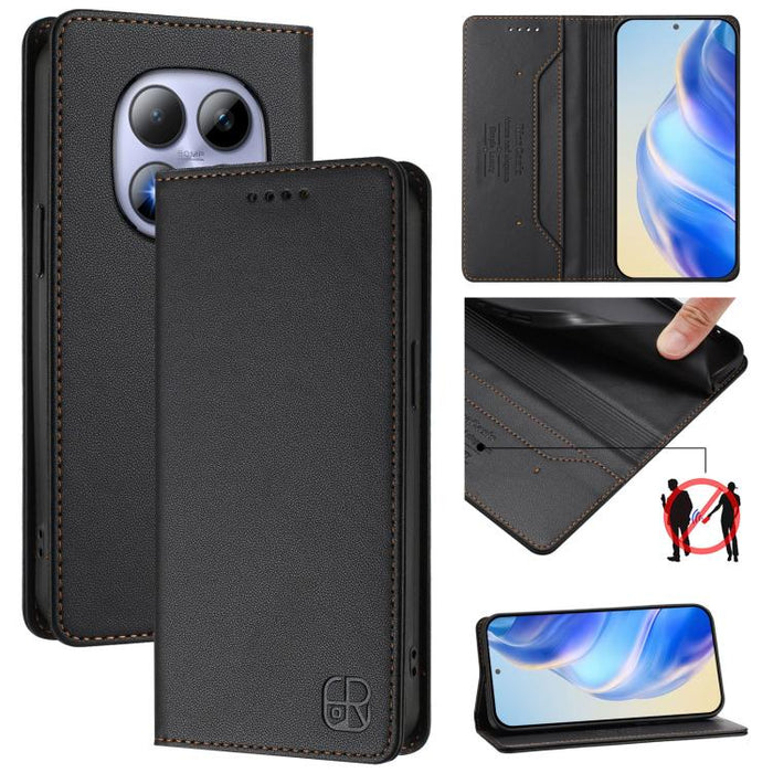 Estuche para teléfono de cuero con doble pliegue y succión magnética y RFID RC01, For Redmi A7 Pro 171mm / Poco C85x 5G, For Redmi 15a 5G Global, For Redmi Turbo 5 Max / Poco X8 Pro Max, For Redmi Turbo 5 Global / Poco X8 Pro 5G                        ...