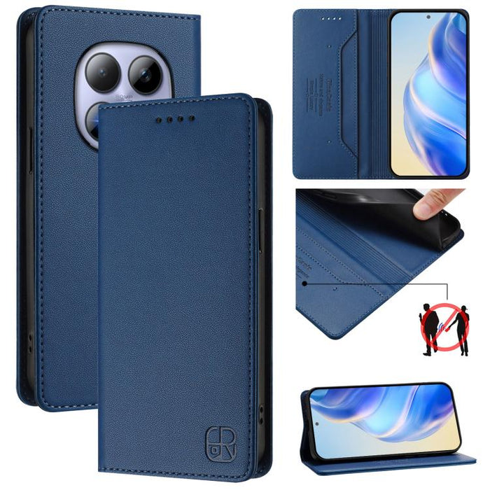Estuche para teléfono de cuero con doble pliegue y succión magnética y RFID RC01, For Redmi A7 Pro 171mm / Poco C85x 5G, For Redmi 15a 5G Global, For Redmi Turbo 5 Max / Poco X8 Pro Max, For Redmi Turbo 5 Global / Poco X8 Pro 5G                        ...