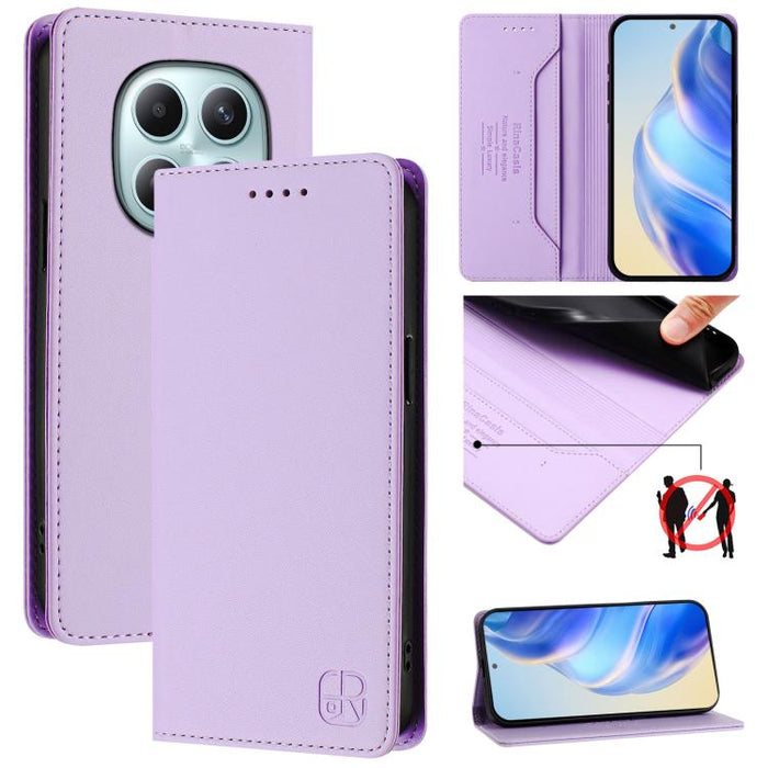 Estuche para teléfono de cuero con doble pliegue y succión magnética y RFID RC01, For Redmi A7 Pro 171mm / Poco C85x 5G, For Redmi 15a 5G Global, For Redmi Turbo 5 Max / Poco X8 Pro Max, For Redmi Turbo 5 Global / Poco X8 Pro 5G                        ...
