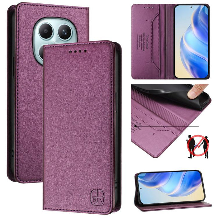 Estuche para teléfono de cuero con doble pliegue y succión magnética y RFID RC01, For Redmi A7 Pro 171mm / Poco C85x 5G, For Redmi 15a 5G Global, For Redmi Turbo 5 Max / Poco X8 Pro Max, For Redmi Turbo 5 Global / Poco X8 Pro 5G                        ...