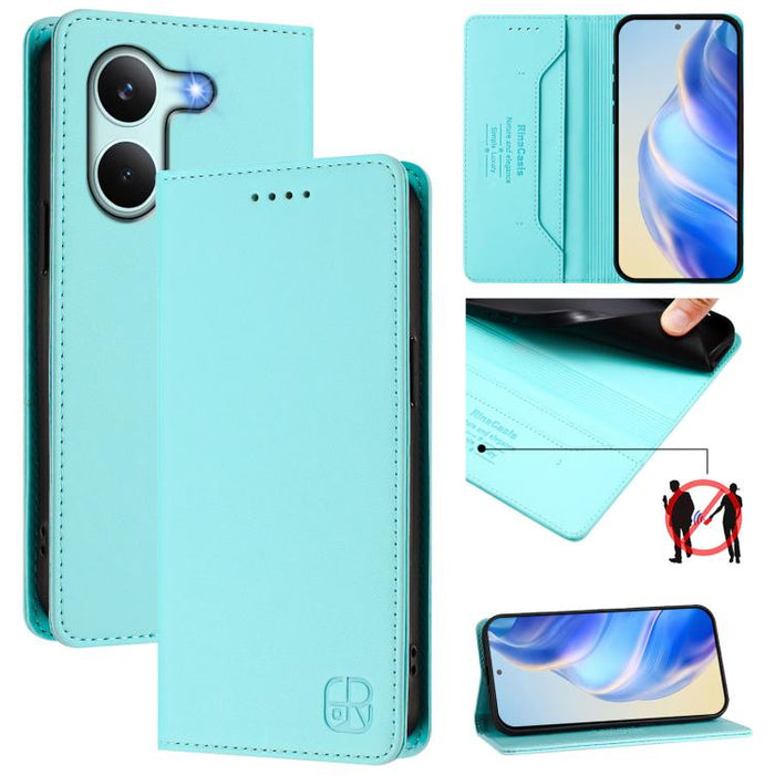 Estuche para teléfono de cuero con doble pliegue y succión magnética y RFID RC01, For Redmi A7 Pro 171mm / Poco C85x 5G, For Redmi 15a 5G Global, For Redmi Turbo 5 Max / Poco X8 Pro Max, For Redmi Turbo 5 Global / Poco X8 Pro 5G                        ...