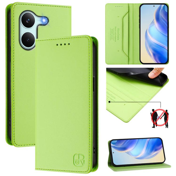 Estuche para teléfono de cuero con doble pliegue y succión magnética y RFID RC01, For Redmi A7 Pro 171mm / Poco C85x 5G, For Redmi 15a 5G Global, For Redmi Turbo 5 Max / Poco X8 Pro Max, For Redmi Turbo 5 Global / Poco X8 Pro 5G                        ...