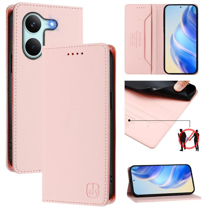 Estuche para teléfono de cuero con doble pliegue y succión magnética y RFID RC01, For Redmi A7 Pro 171mm / Poco C85x 5G, For Redmi 15a 5G Global, For Redmi Turbo 5 Max / Poco X8 Pro Max, For Redmi Turbo 5 Global / Poco X8 Pro 5G                        ...