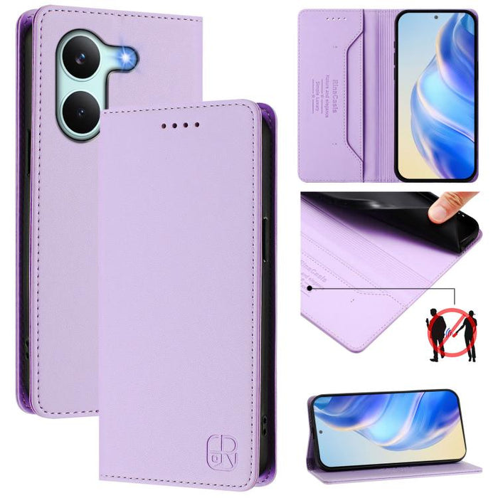 Estuche para teléfono de cuero con doble pliegue y succión magnética y RFID RC01, For Redmi A7 Pro 171mm / Poco C85x 5G, For Redmi 15a 5G Global, For Redmi Turbo 5 Max / Poco X8 Pro Max, For Redmi Turbo 5 Global / Poco X8 Pro 5G                        ...
