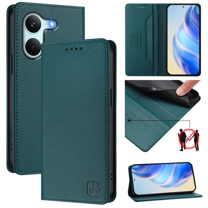Estuche para teléfono de cuero con doble pliegue y succión magnética y RFID RC01, For Redmi A7 Pro 171mm / Poco C85x 5G, For Redmi 15a 5G Global, For Redmi Turbo 5 Max / Poco X8 Pro Max, For Redmi Turbo 5 Global / Poco X8 Pro 5G                        ...