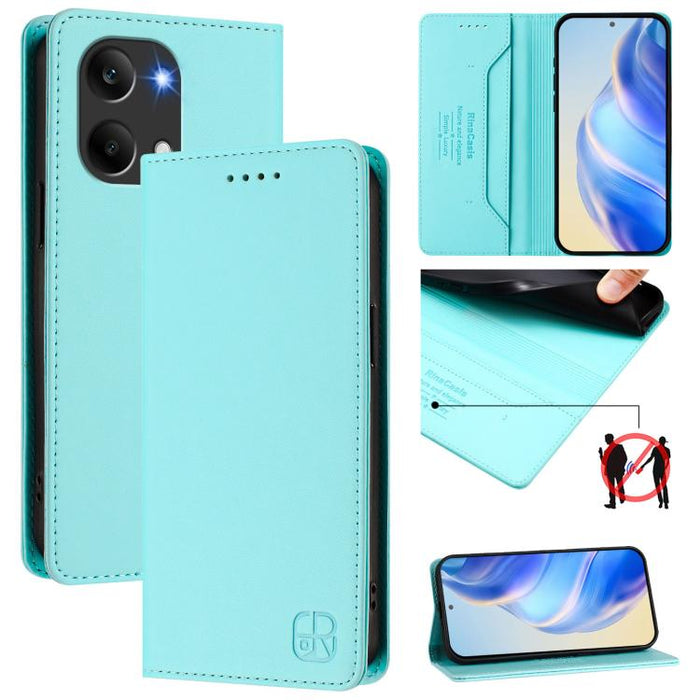 Estuche para teléfono de cuero con doble pliegue y succión magnética y RFID RC01, For Redmi A7 Pro 171mm / Poco C85x 5G, For Redmi 15a 5G Global, For Redmi Turbo 5 Max / Poco X8 Pro Max, For Redmi Turbo 5 Global / Poco X8 Pro 5G                        ...