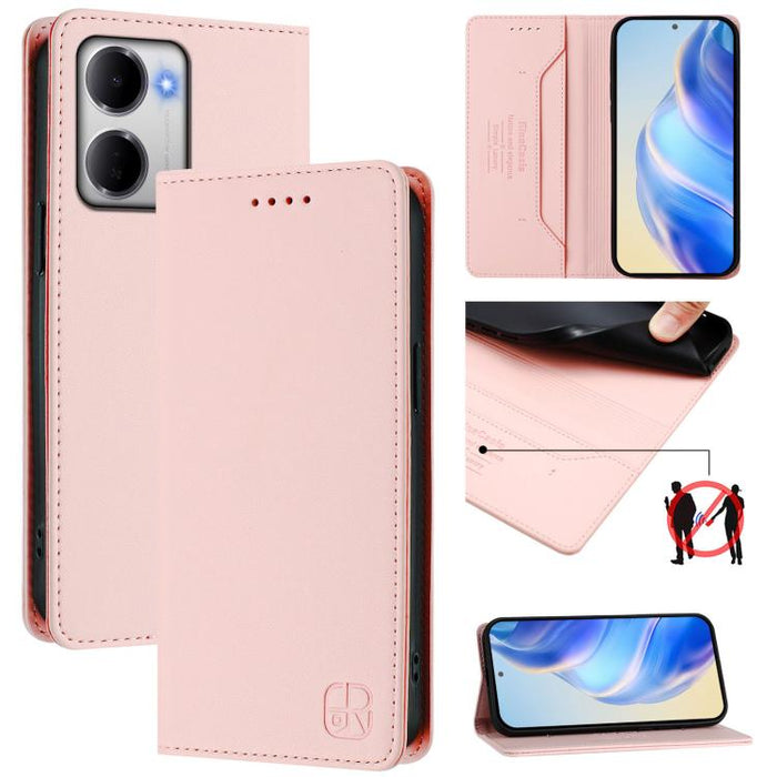 Estuche para teléfono de cuero con doble pliegue y succión magnética y RFID RC01, For Redmi A7 Pro 171mm / Poco C85x 5G, For Redmi 15a 5G Global, For Redmi Turbo 5 Max / Poco X8 Pro Max, For Redmi Turbo 5 Global / Poco X8 Pro 5G                        ...