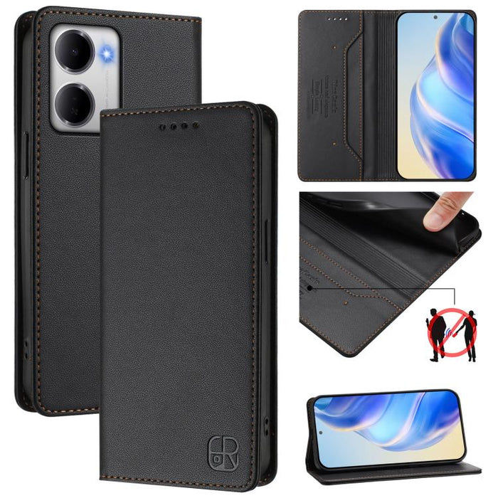 Estuche para teléfono de cuero con doble pliegue y succión magnética y RFID RC01, For Redmi A7 Pro 171mm / Poco C85x 5G, For Redmi 15a 5G Global, For Redmi Turbo 5 Max / Poco X8 Pro Max, For Redmi Turbo 5 Global / Poco X8 Pro 5G                        ...