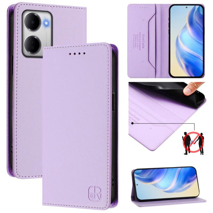 Estuche para teléfono de cuero con doble pliegue y succión magnética y RFID RC01, For Redmi A7 Pro 171mm / Poco C85x 5G, For Redmi 15a 5G Global, For Redmi Turbo 5 Max / Poco X8 Pro Max, For Redmi Turbo 5 Global / Poco X8 Pro 5G                        ...