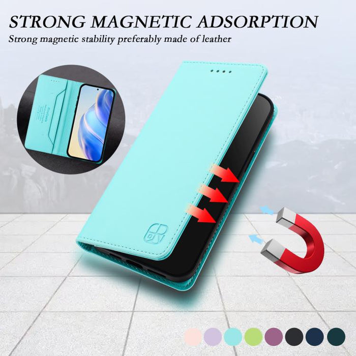 Estuche para teléfono de cuero con doble pliegue y succión magnética y RFID RC01, For Redmi A7 Pro 171mm / Poco C85x 5G, For Redmi 15a 5G Global, For Redmi Turbo 5 Max / Poco X8 Pro Max, For Redmi Turbo 5 Global / Poco X8 Pro 5G                        ...