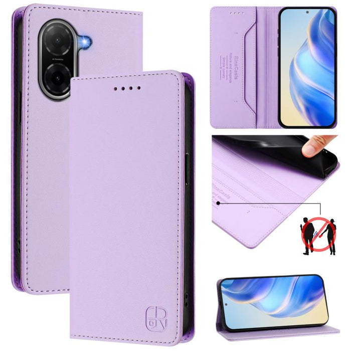 Estuche para teléfono de cuero con doble pliegue y succión magnética y RFID RC01, For Redmi A7 Pro 171mm / Poco C85x 5G, For Redmi 15a 5G Global, For Redmi Turbo 5 Max / Poco X8 Pro Max, For Redmi Turbo 5 Global / Poco X8 Pro 5G                        ...