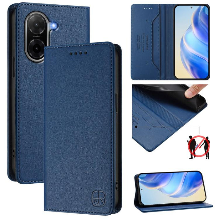 Estuche para teléfono de cuero con doble pliegue y succión magnética y RFID RC01, For Redmi A7 Pro 171mm / Poco C85x 5G, For Redmi 15a 5G Global, For Redmi Turbo 5 Max / Poco X8 Pro Max, For Redmi Turbo 5 Global / Poco X8 Pro 5G                        ...