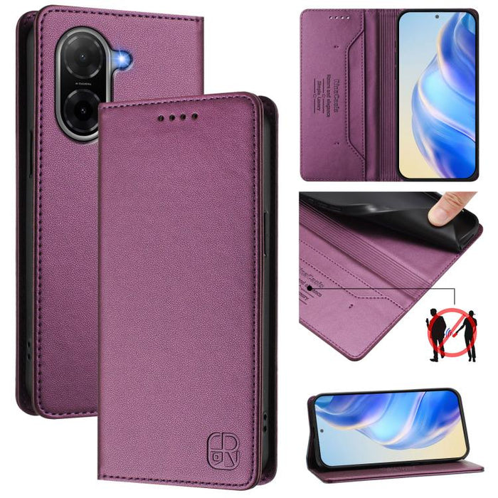 Estuche para teléfono de cuero con doble pliegue y succión magnética y RFID RC01, For Redmi A7 Pro 171mm / Poco C85x 5G, For Redmi 15a 5G Global, For Redmi Turbo 5 Max / Poco X8 Pro Max, For Redmi Turbo 5 Global / Poco X8 Pro 5G                        ...