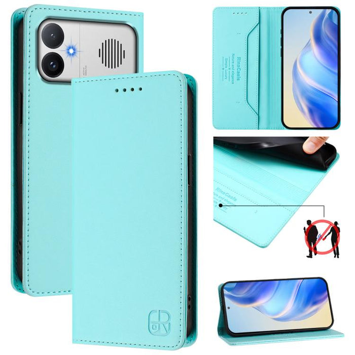 Estuche para teléfono de cuero con doble pliegue y succión magnética y RFID RC01, For Redmi A7 Pro 171mm / Poco C85x 5G, For Redmi 15a 5G Global, For Redmi Turbo 5 Max / Poco X8 Pro Max, For Redmi Turbo 5 Global / Poco X8 Pro 5G                        ...