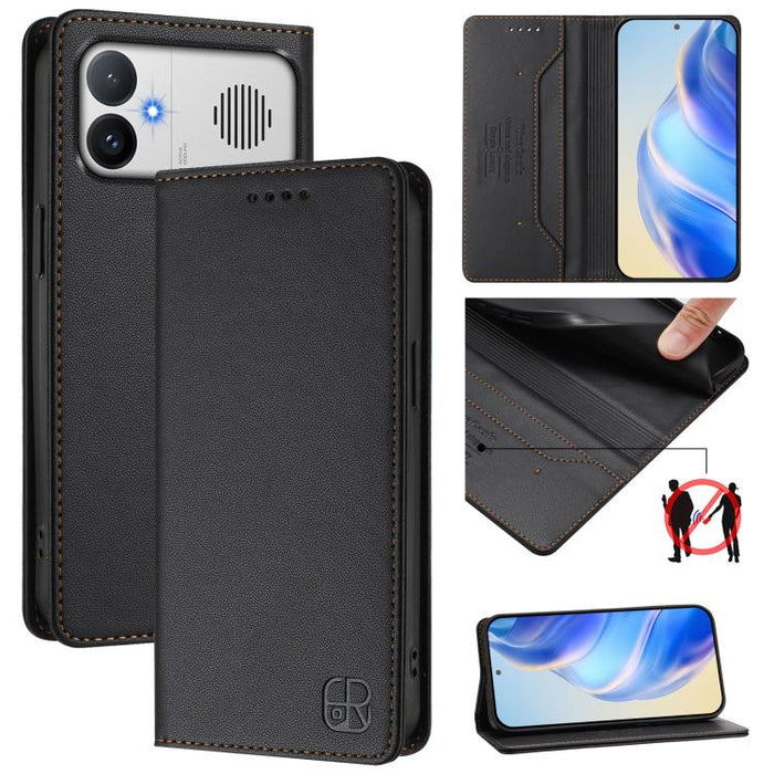Estuche para teléfono de cuero con doble pliegue y succión magnética y RFID RC01, For Redmi A7 Pro 171mm / Poco C85x 5G, For Redmi 15a 5G Global, For Redmi Turbo 5 Max / Poco X8 Pro Max, For Redmi Turbo 5 Global / Poco X8 Pro 5G                        ...