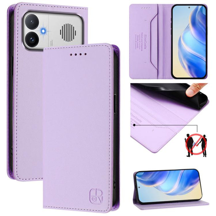 Estuche para teléfono de cuero con doble pliegue y succión magnética y RFID RC01, For Redmi A7 Pro 171mm / Poco C85x 5G, For Redmi 15a 5G Global, For Redmi Turbo 5 Max / Poco X8 Pro Max, For Redmi Turbo 5 Global / Poco X8 Pro 5G                        ...