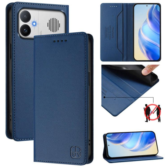 Estuche para teléfono de cuero con doble pliegue y succión magnética y RFID RC01, For Redmi A7 Pro 171mm / Poco C85x 5G, For Redmi 15a 5G Global, For Redmi Turbo 5 Max / Poco X8 Pro Max, For Redmi Turbo 5 Global / Poco X8 Pro 5G                        ...