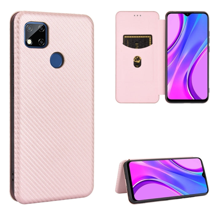 Textura de fibra de carbono Flip horizontal magnético TPU + PC + Funda de cuero PU con ranura para tarjeta, For Xiaomi Redmi 9C, For Xiaomi Redmi 8A, For Xiaomi Redmi 8, For Xiaomi Redmi 9, For Xiaomi Redmi 9A, For Xiaomi Redmi 10X 5G                  ...