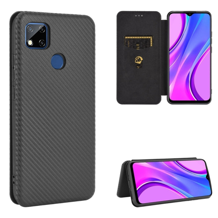 Textura de fibra de carbono Flip horizontal magnético TPU + PC + Funda de cuero PU con ranura para tarjeta, For Xiaomi Redmi 9C, For Xiaomi Redmi 8A, For Xiaomi Redmi 8, For Xiaomi Redmi 9, For Xiaomi Redmi 9A, For Xiaomi Redmi 10X 5G                  ...