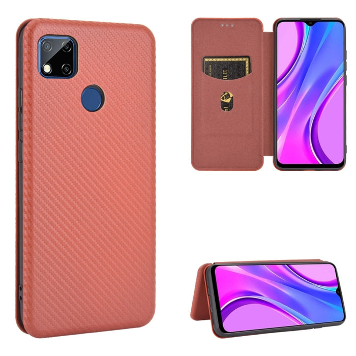 Textura de fibra de carbono Flip horizontal magnético TPU + PC + Funda de cuero PU con ranura para tarjeta, For Xiaomi Redmi 9C, For Xiaomi Redmi 8A, For Xiaomi Redmi 8, For Xiaomi Redmi 9, For Xiaomi Redmi 9A, For Xiaomi Redmi 10X 5G                  ...