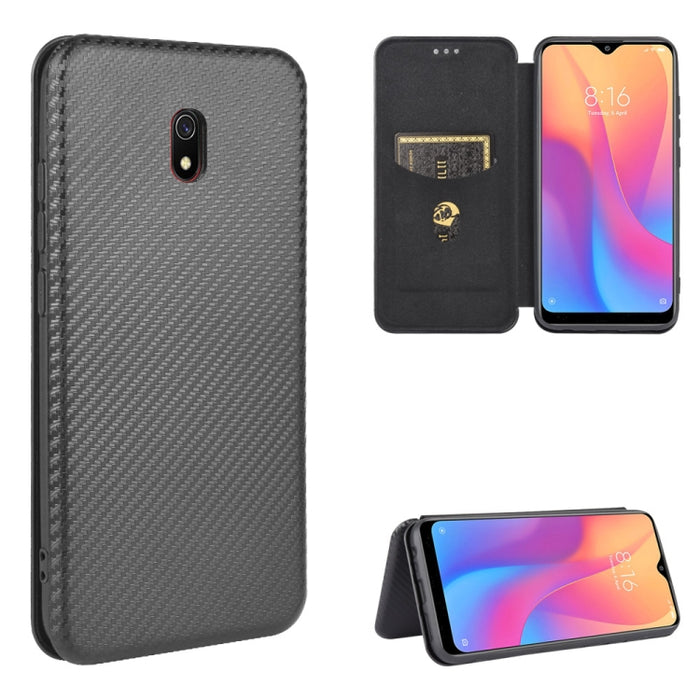 Textura de fibra de carbono Flip horizontal magnético TPU + PC + Funda de cuero PU con ranura para tarjeta, For Xiaomi Redmi 9C, For Xiaomi Redmi 8A, For Xiaomi Redmi 8, For Xiaomi Redmi 9, For Xiaomi Redmi 9A, For Xiaomi Redmi 10X 5G                  ...