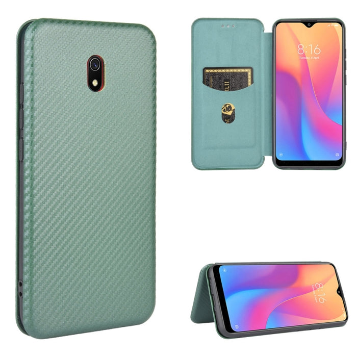 Textura de fibra de carbono Flip horizontal magnético TPU + PC + Funda de cuero PU con ranura para tarjeta, For Xiaomi Redmi 9C, For Xiaomi Redmi 8A, For Xiaomi Redmi 8, For Xiaomi Redmi 9, For Xiaomi Redmi 9A, For Xiaomi Redmi 10X 5G                  ...