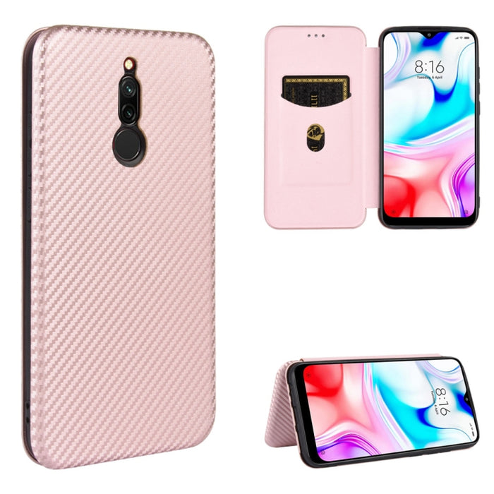 Textura de fibra de carbono Flip horizontal magnético TPU + PC + Funda de cuero PU con ranura para tarjeta, For Xiaomi Redmi 9C, For Xiaomi Redmi 8A, For Xiaomi Redmi 8, For Xiaomi Redmi 9, For Xiaomi Redmi 9A, For Xiaomi Redmi 10X 5G                  ...