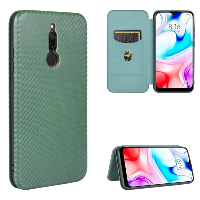 Textura de fibra de carbono Flip horizontal magnético TPU + PC + Funda de cuero PU con ranura para tarjeta, For Xiaomi Redmi 9C, For Xiaomi Redmi 8A, For Xiaomi Redmi 8, For Xiaomi Redmi 9, For Xiaomi Redmi 9A, For Xiaomi Redmi 10X 5G                  ...