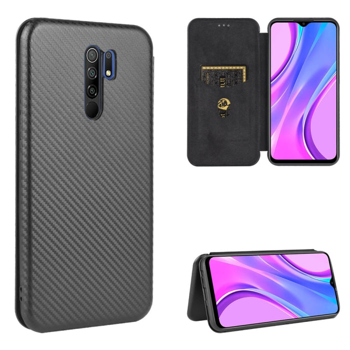 Textura de fibra de carbono Flip horizontal magnético TPU + PC + Funda de cuero PU con ranura para tarjeta, For Xiaomi Redmi 9C, For Xiaomi Redmi 8A, For Xiaomi Redmi 8, For Xiaomi Redmi 9, For Xiaomi Redmi 9A, For Xiaomi Redmi 10X 5G                  ...