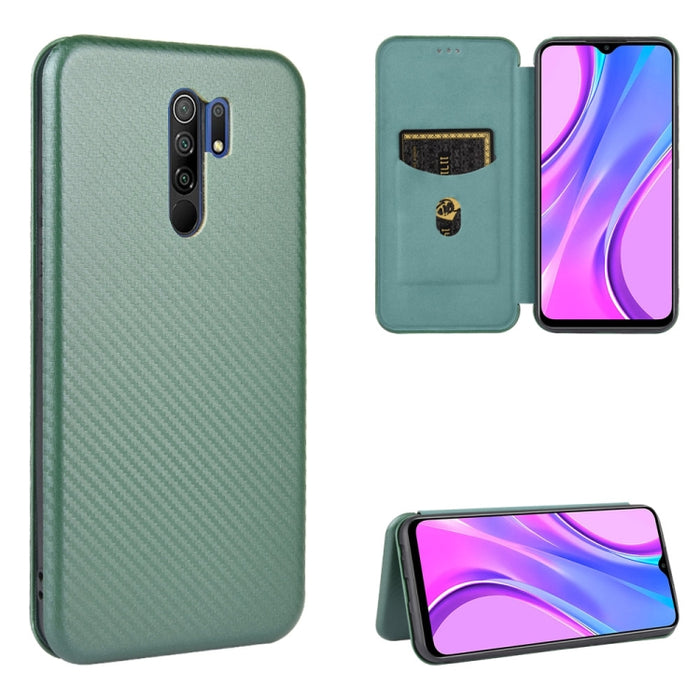 Textura de fibra de carbono Flip horizontal magnético TPU + PC + Funda de cuero PU con ranura para tarjeta, For Xiaomi Redmi 9C, For Xiaomi Redmi 8A, For Xiaomi Redmi 8, For Xiaomi Redmi 9, For Xiaomi Redmi 9A, For Xiaomi Redmi 10X 5G                  ...
