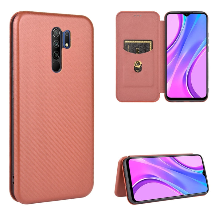 Textura de fibra de carbono Flip horizontal magnético TPU + PC + Funda de cuero PU con ranura para tarjeta, For Xiaomi Redmi 9C, For Xiaomi Redmi 8A, For Xiaomi Redmi 8, For Xiaomi Redmi 9, For Xiaomi Redmi 9A, For Xiaomi Redmi 10X 5G                  ...