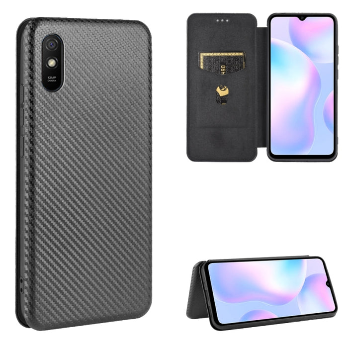 Textura de fibra de carbono Flip horizontal magnético TPU + PC + Funda de cuero PU con ranura para tarjeta, For Xiaomi Redmi 9C, For Xiaomi Redmi 8A, For Xiaomi Redmi 8, For Xiaomi Redmi 9, For Xiaomi Redmi 9A, For Xiaomi Redmi 10X 5G                  ...