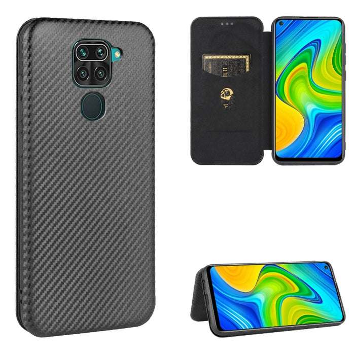 Textura de fibra de carbono Flip horizontal magnético TPU + PC + Funda de cuero PU con ranura para tarjeta, For Xiaomi Redmi 9C, For Xiaomi Redmi 8A, For Xiaomi Redmi 8, For Xiaomi Redmi 9, For Xiaomi Redmi 9A, For Xiaomi Redmi 10X 5G                  ...
