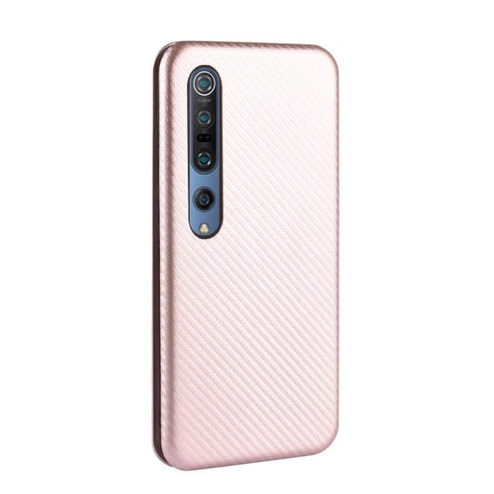 Textura de fibra de carbono Flip horizontal magnético TPU + PC + Funda de cuero PU con ranura para tarjeta, For Xiaomi Mi 10 Pro 5G