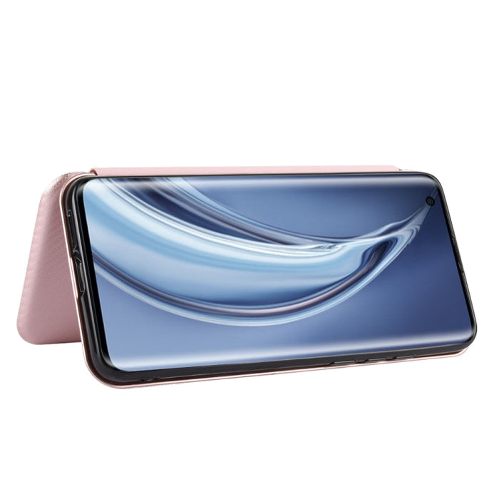 Textura de fibra de carbono Flip horizontal magnético TPU + PC + Funda de cuero PU con ranura para tarjeta, For Xiaomi Mi 10 Pro 5G