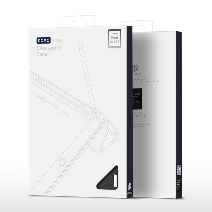 DUX DUCIS Domo Series Funda de cuero TPU + PU magnética con tapa horizontal con tres soportes plegables y ranura para bolígrafo y función de reposo / activación, For iPad Air 11 2025 / 2024 / 2022 / 2020 10.9