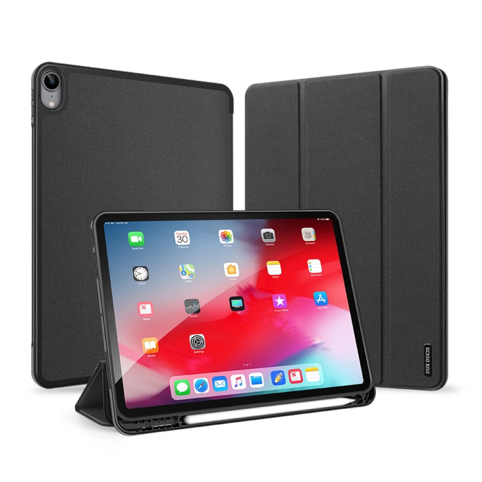 DUX DUCIS Domo Series Funda de cuero TPU + PU magnética con tapa horizontal con tres soportes plegables y ranura para bolígrafo y función de reposo / activación, For iPad Air 11 2025 / 2024 / 2022 / 2020 10.9
