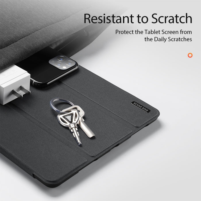 DUX DUCIS Domo Series Funda de cuero TPU + PU magnética con tapa horizontal con tres soportes plegables y ranura para bolígrafo y función de reposo / activación, For iPad Air 11 2025 / 2024 / 2022 / 2020 10.9