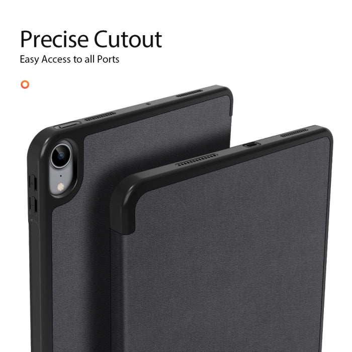 DUX DUCIS Domo Series Funda de cuero TPU + PU magnética con tapa horizontal con tres soportes plegables y ranura para bolígrafo y función de reposo / activación, For iPad Air 11 2025 / 2024 / 2022 / 2020 10.9